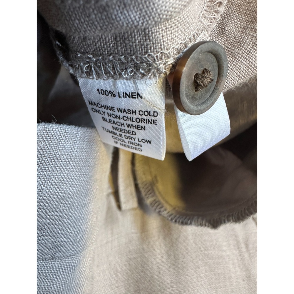 NEW LOFT 100% Linen Marisa Modern Trouser Pants Size 10 Taupe Wide Leg Office - Picture 6 of 11